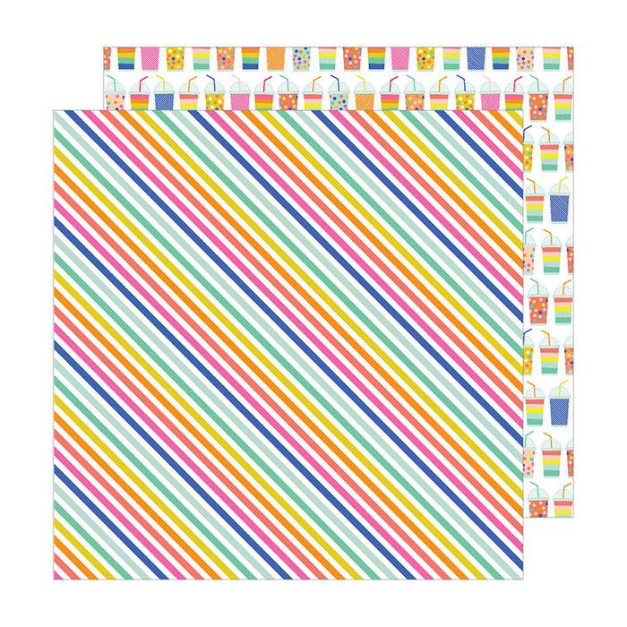 Rad Stripes Live Life Happy Paper