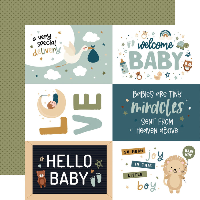 Papel 6x4 Journaling Cards Special Delivery Baby Boy