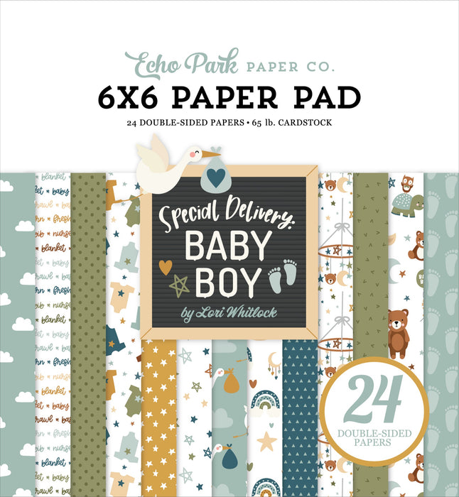 Small Special Delivery Baby Boy Paper Pad