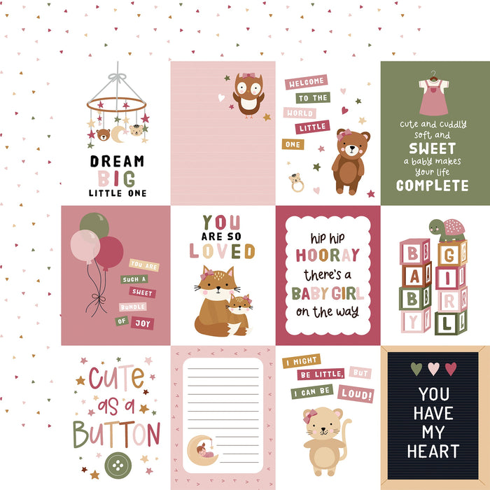 Papel 3x4 Journaling Cards Special Delivery Baby Girl