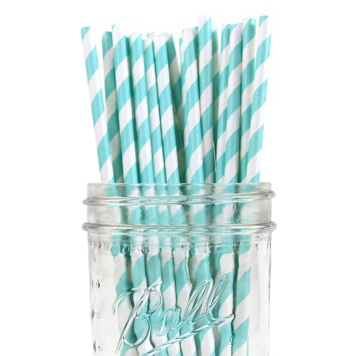 Vintage blue striped diamond straws 25 units by Dress my Cupcake