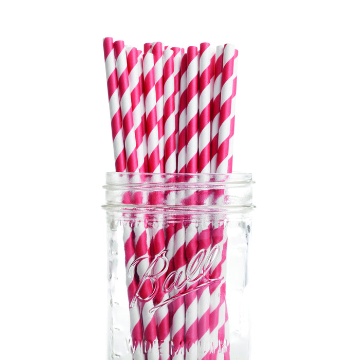 Vintage red striped straws 25 units by Dress my Cupcake