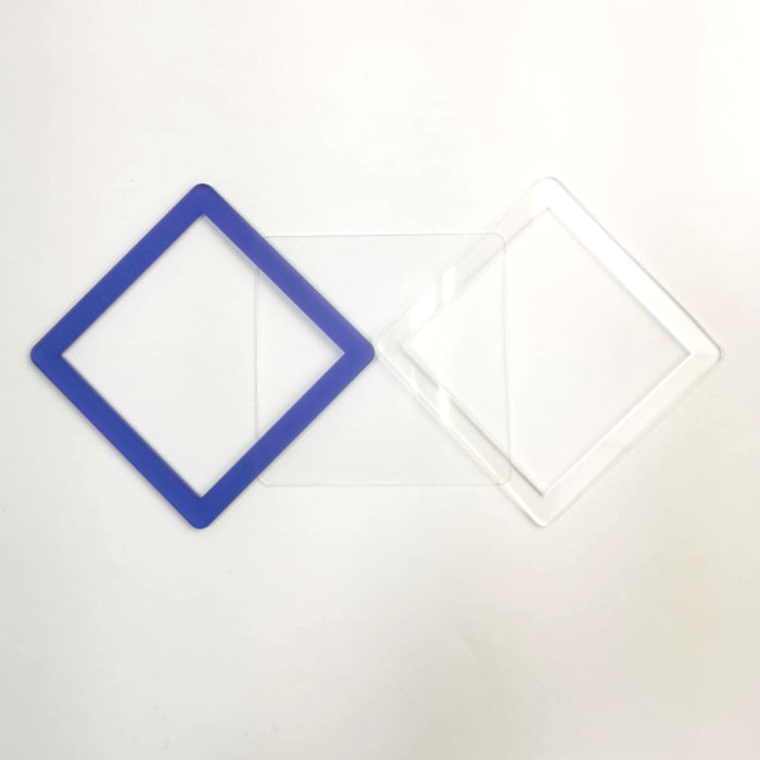 Ensemble de shaker carré en méthacrylate translucide violet