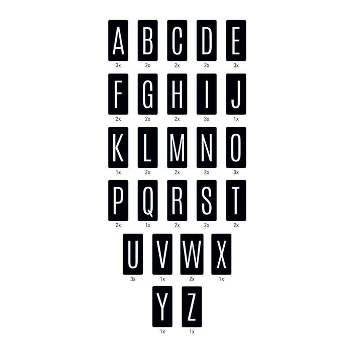 Alphabet avec fond noir pour Lightbox