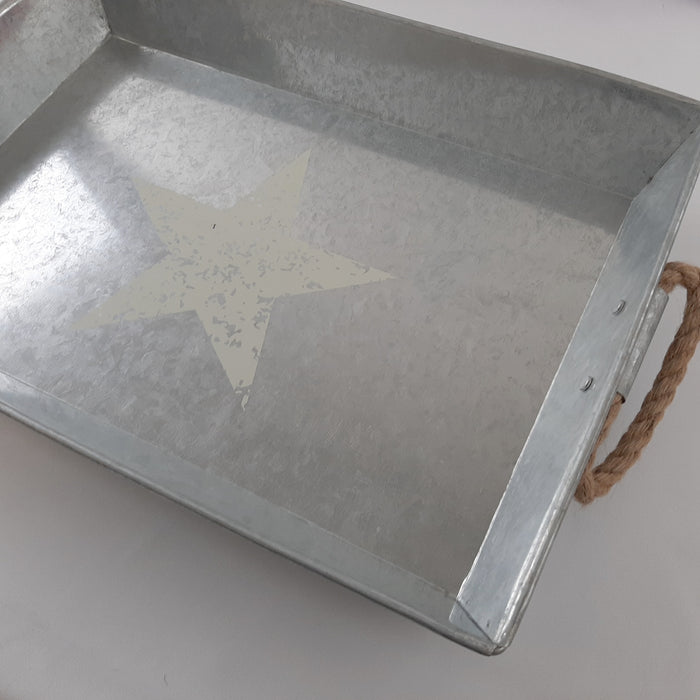Oval Zinc Container with Star
