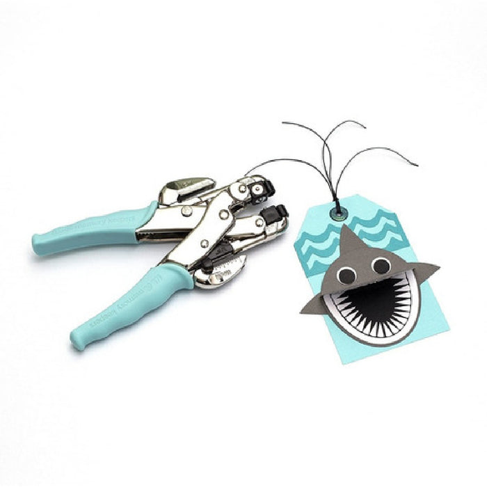 Crop A Dile Eyelets Snap Punch Teal
