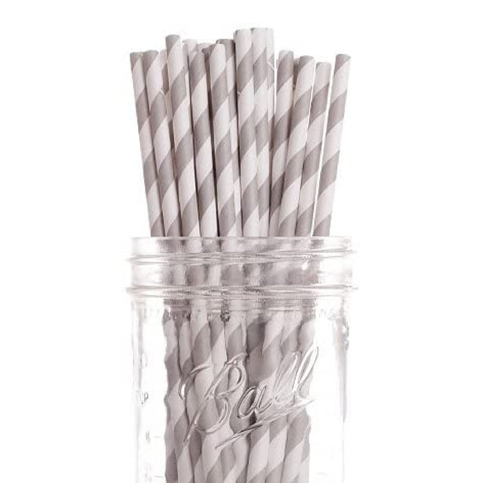 Vintage gray straws 25 units by Dress my Cupcake