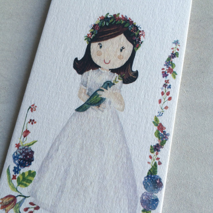 Girl with Flowers Bookmark Reminder
