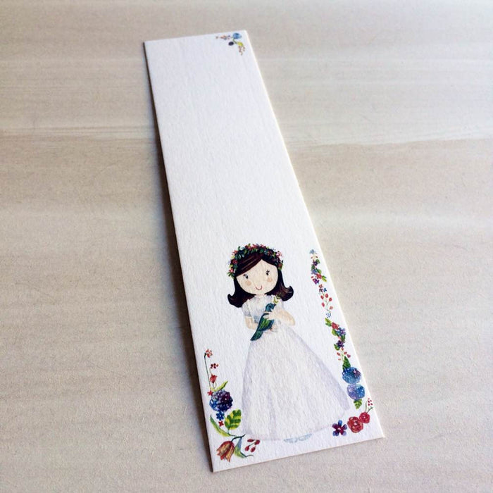 Girl with Flowers Bookmark Reminder