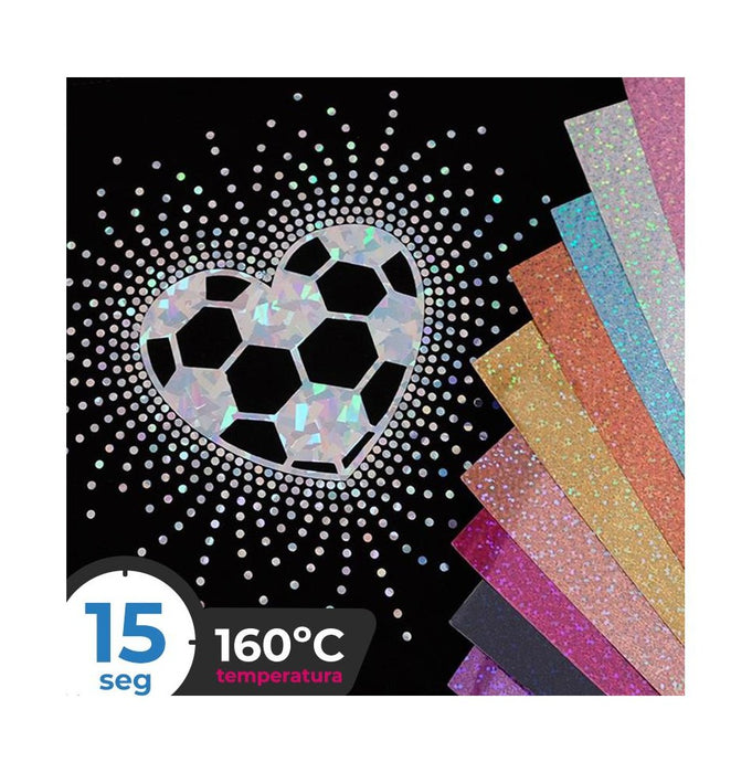 Holographic textile vinyl A4 Rainbow Pearl