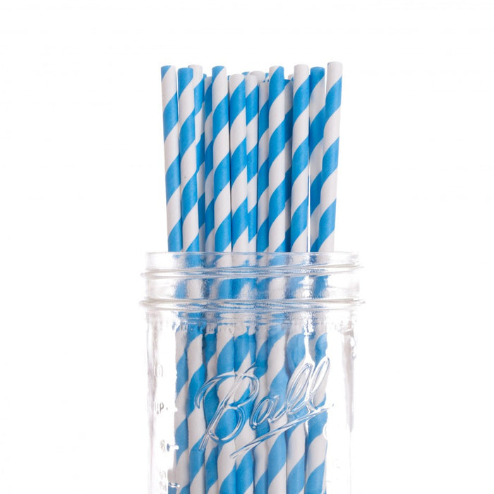 Vintage royal blue striped straws 25 units by Dress my Cupcake